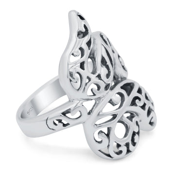 Snake Ring Oxidized Band Solid 925 Sterling Silver (28mm)